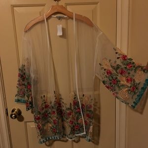 Charlotte Russe Sheer Floral Kimono NWT